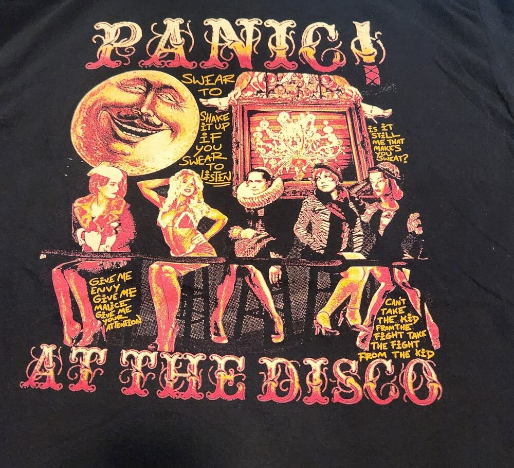 Panic At The Disco A Fever You Cant Sweat Out Black Tee Shirt XL NWOT